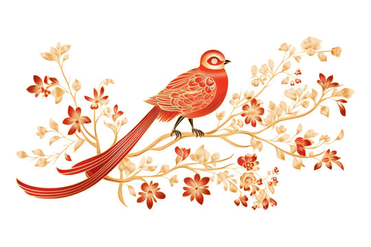 PNG Chinese red knot wedding motif animal bird creativity.