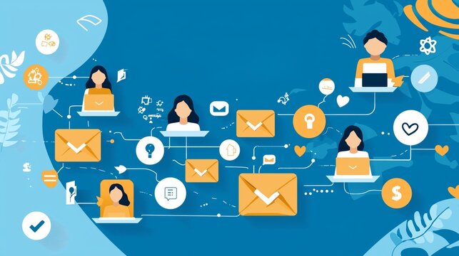 Flat Minimalist Email Marketing Flow Design