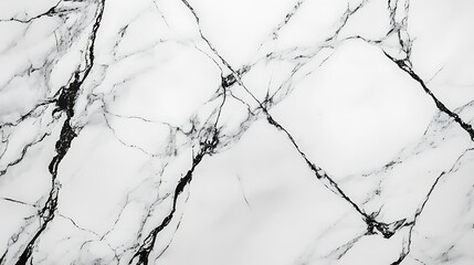 Fototapeta premium Marble surface with black veins on a white background.