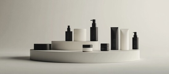 Minimalist Skincare Products Display
