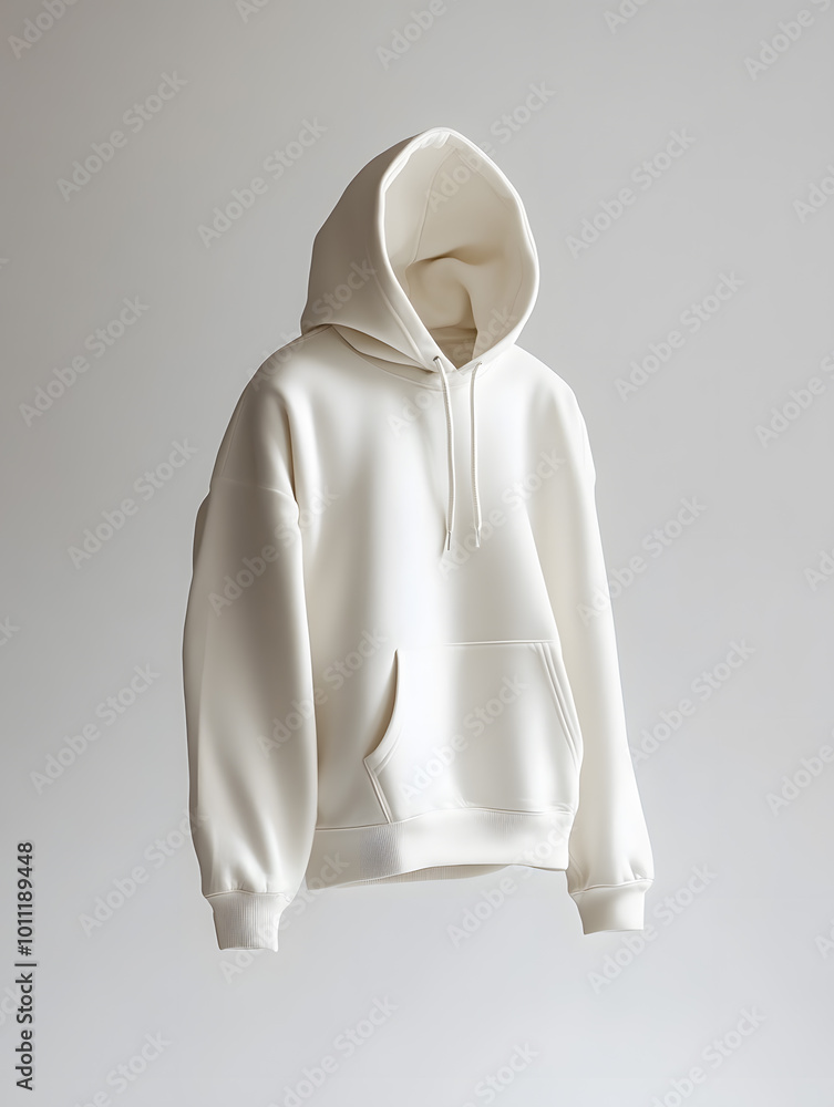 Wall mural A white hoodie sweatshirt mock up, isolated on white background