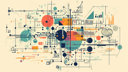 Fototapeta premium Technology doodles background