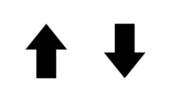 Up and down arrow icon in trendy style. Upward and downward sign symbol