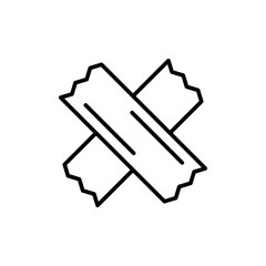 Roll tape outline icons, minimalist vector illustration ,simple transparent graphic element .Isolated on white background