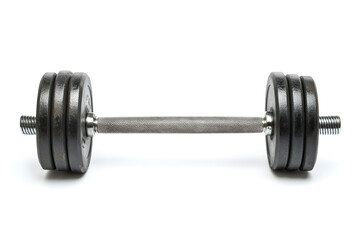 Black Fitness Dumbbell Isolated On White Background