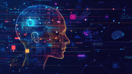 Technology doodles background