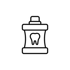 Mouthwash outline icons, minimalist vector illustration ,simple transparent graphic element .Isolated on white background