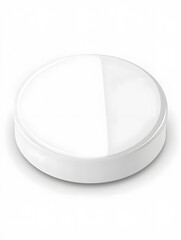 3d simple white round podium isolated on white background. Stage for product presentation mock up.	