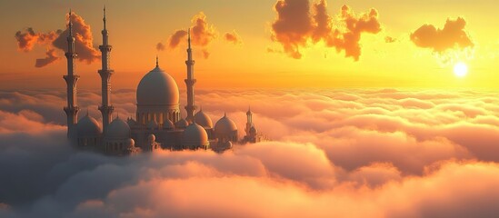 Obraz premium Mosque Above The Clouds
