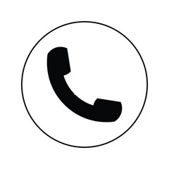 Phone solid icon with circle.