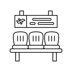 Waiting Seats  line icon with white background vector stock illustration