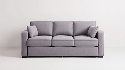 Fototapeta premium Modern Grey Sofa with Pillows.