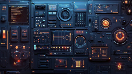 Obraz premium Technology doodles background