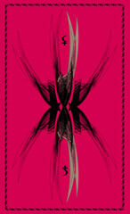 Tarot cards - back design. Lilith astrological symbol. Tarot background