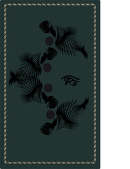 Tarot cards - back design. Eye of Horus. Tarot background