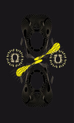 Tarot cards - back design. Omega. Tarot background