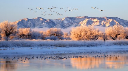 Fototapeta premium Snow geese at New Mexico's Bosque del Apache