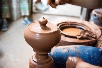pottery making in pottery workshop, anatolia