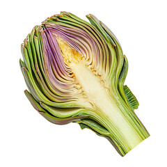 Fototapeta premium a artichoke heart, side view, on isolated transparent background