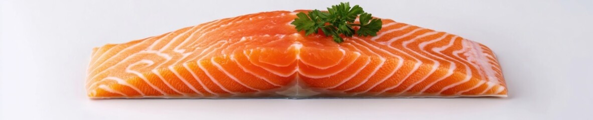 Fresh Salmon Fillet with Parsley.