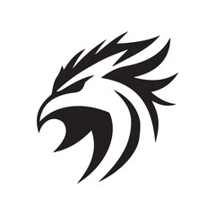 Sleek Monochrome Eagle Silhouette – Modern Logo Design for Branding