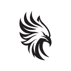 Obraz premium Minimalist Eagle Silhouette Logo – Simple and Stylish Monochrome Concept