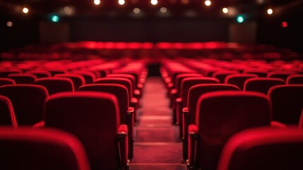 Red Seats in an Empty Auditorium