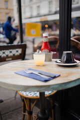 Glass of Lemon Juice in a Restaurant Table