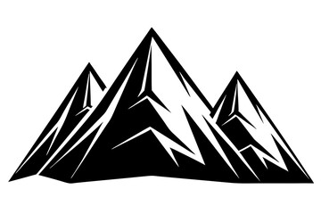 stunning vector illustration of mountain range silhouette during sunset with vibrant colors
