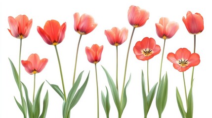 Fototapeta premium Spring tulips isolated