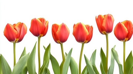 Tulips on white