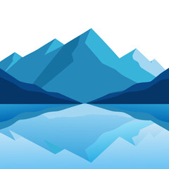 Mountain Reflection in Serene Lake Vector Illustration for Nature Lovers
