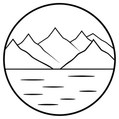 Serene Lake Reflecting Majestic Mountain in a Vector Illustration
