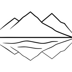 Breathtaking Vector Illustration of a Rugged Mountain with Glacier Flow
