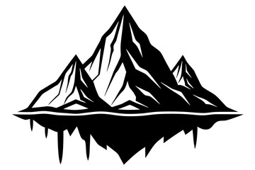 Breathtaking Glacial Mountain Landscape Vector Illustration Capturing Nature's Power
