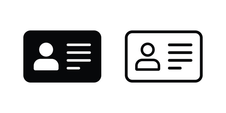 Id card icon. Identification card icon. Driver's license icon. Vector illustration.