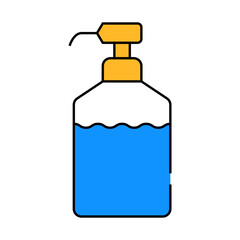 disinfectant bottle with pump line icon vector. disinfectant bottle with pump sign. isolated symbol illustration