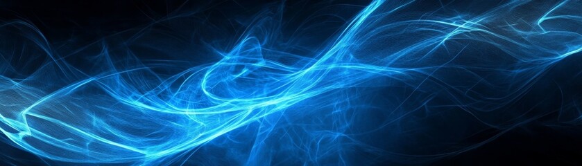 Abstract Blue Light Waves, digital art, blue waves, abstract art, light effects, ,abstract