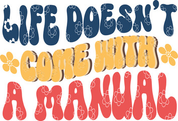 Happy Family Day Typography Retro SVG Vector Illustration Design