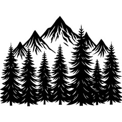 Fototapeta premium Tranquil Base of a Dense Pine Forest Vector Illustration Showcasing Nature’s Embrace 
