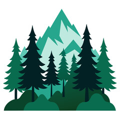 Fototapeta premium Majestic Pine Forest Vector Illustration Embracing Nature’s Beauty 