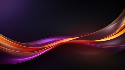 Fototapeta premium Abstract purple and orange wave design on dark background