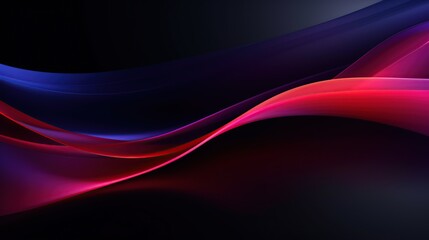 Abstract colorful waves on a black background. Digital art with flowing lines and gradients.