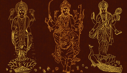 Three Goddesses, One Power Durga, Lakshmi, and Saraswati