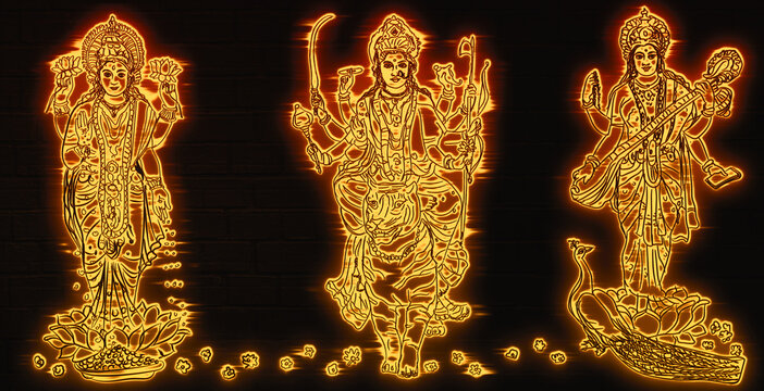 Worshiping the Divine Feminine Durga, Lakshmi, and Saraswati