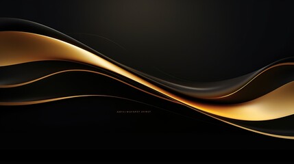 Abstract black and gold wavy lines background