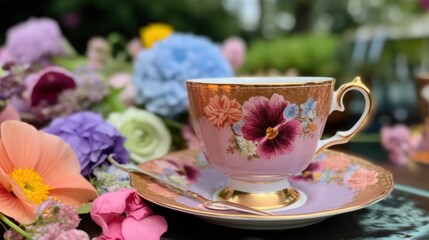 Fototapeta premium Floral Teacup