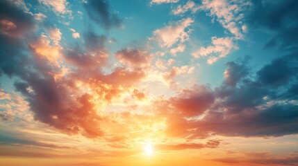 Obraz premium Fiery Sunset Cloudscape