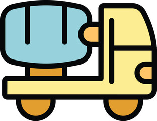 This icon of a cement mixer truck is perfect for projects related to construction, transportation, and building materials