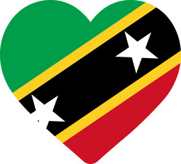 Heart Icon on SAINT KITTS & NEVIS Flag